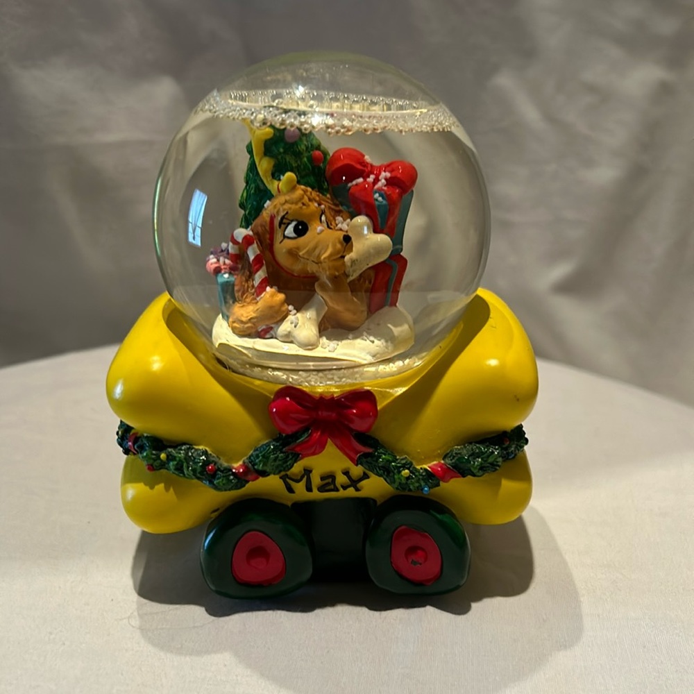 Vintage Christmas Toy Car "Max" Snow Globe Collectible- Dr. Seuss